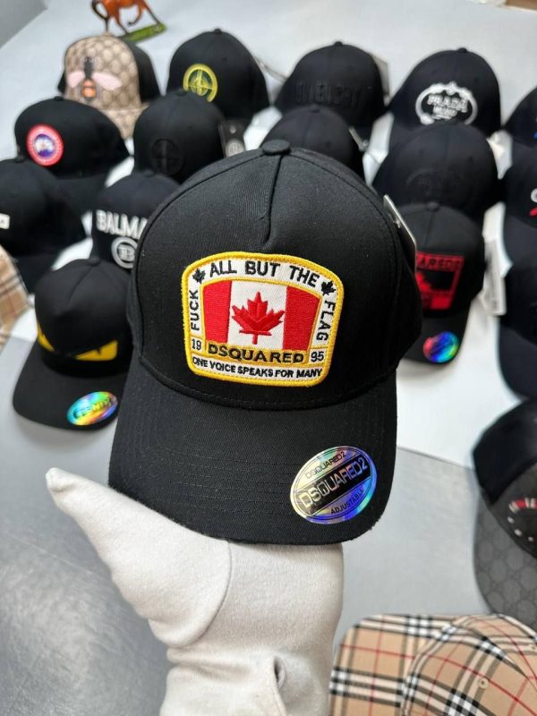 Dsquared 2 Canadian Flag Baseball Cap in Black Color