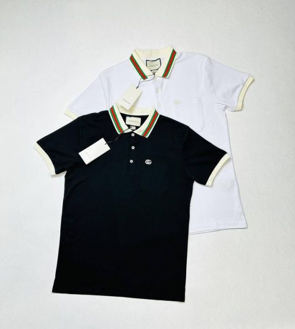 Gucci Cotton Piquet Polo Shirt For Men's in 2 Colors