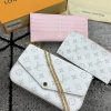 Louis Vuitton Women's Felicie Triple Pochette Bag AAA Sale UK	Woman First Copy Replica Trio Pouch Ladies Cheap Price Handbag Women's Luxury 1st Copies Rep Leather Purse Chain Strap Bags Fakes Reps 1:1 LV Brand Logo Duplicate LV logo White

