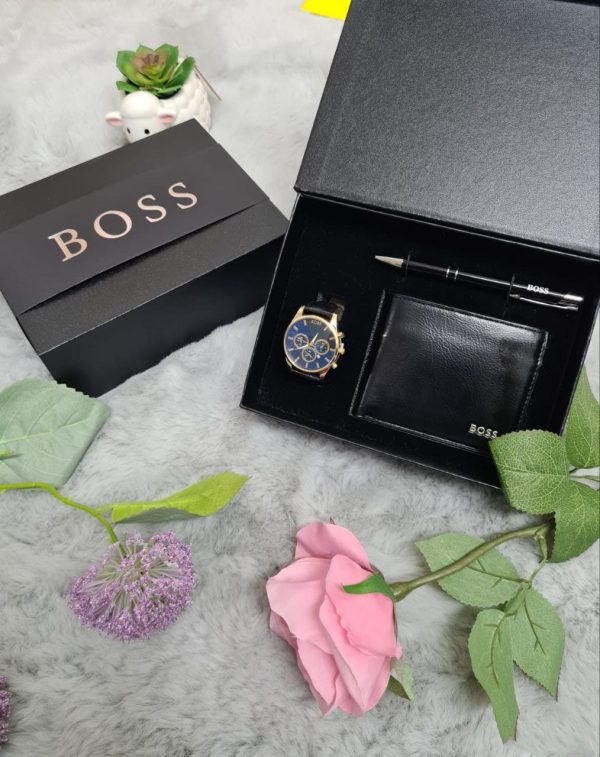 Hugo Boss Wallet & Watch Gift Set For Men's