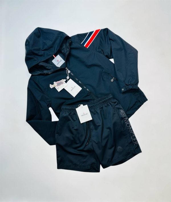 Moncler Granduc Navy Hooded Jackets & Shorts Sets For Men's in Different Colors