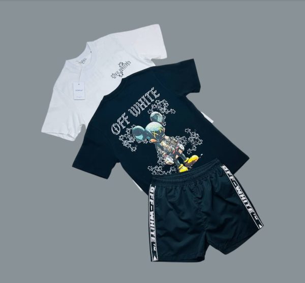 Off-White Wag Wear T-Shirts & Shorts Sets For Men's in Different Colors