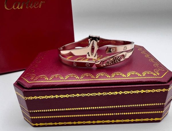 Cartier Logo Printed Fashion Bracelet in Rose Gold Color