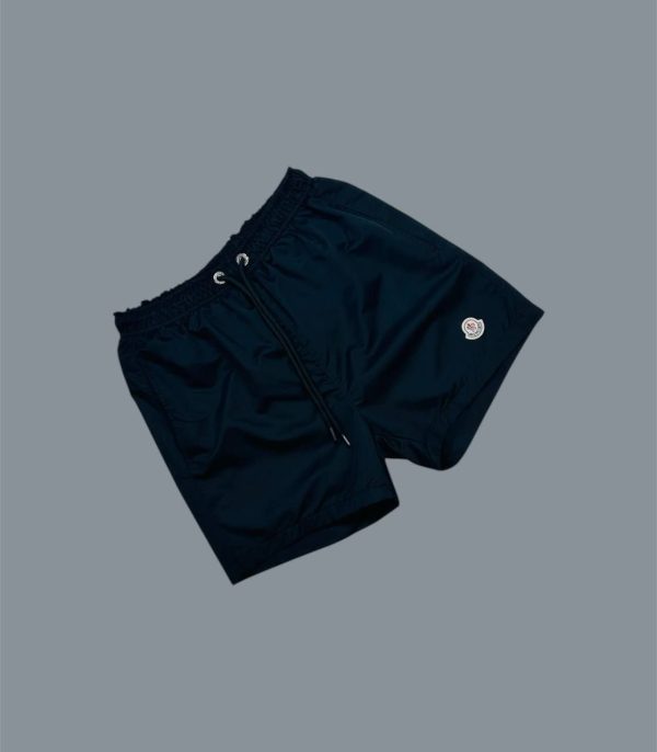 Moncler Logo Printed Swim Shorts in Black Color For Men's