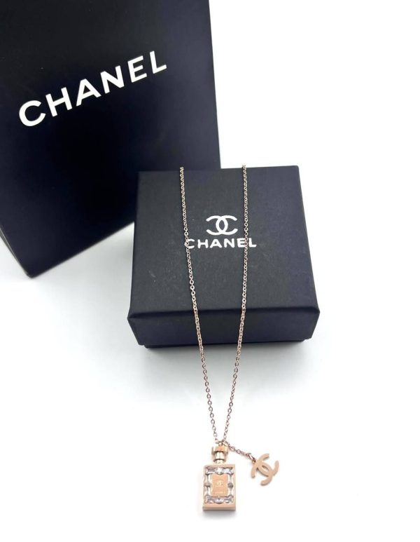 Chanel Perfume Bottle Necklace For Women's