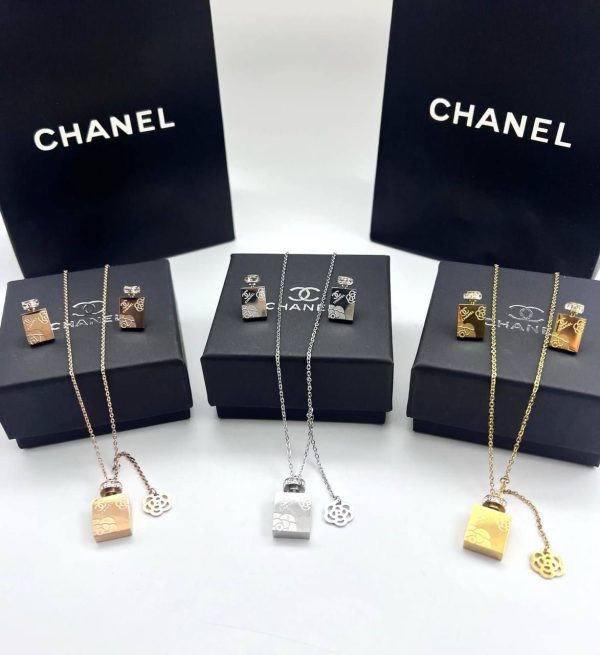 CHANEL Necklace & Earrings Perfume Bottle For Women's in Different Colors