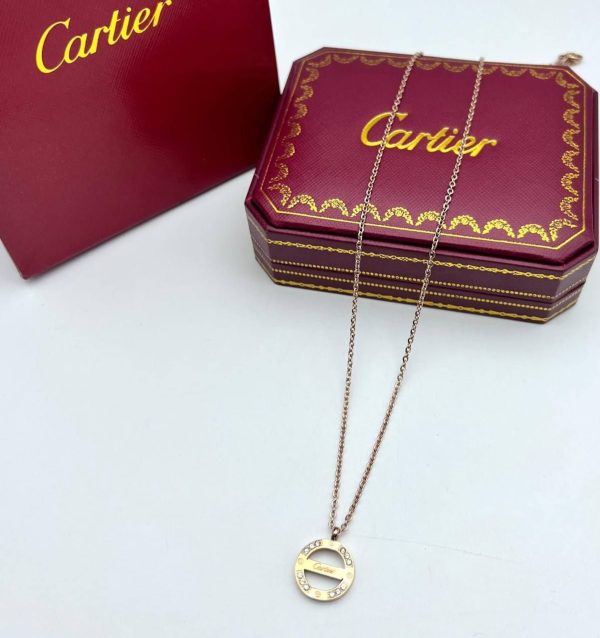 Cartier Logo Necklace in Golden Color For Women's
