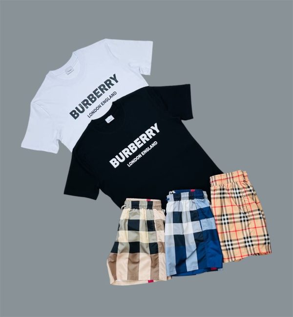 Burberry Logo Printed T-Shirts & Shorts Sets For Men's in Different Colors