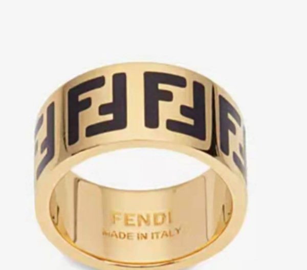 Fendi Enamel Gold Band Fashion Rings in 2 Colors