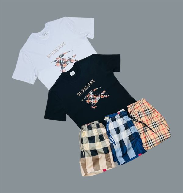 Burberry Cross Stitch T-Shirts & Shorts Sets For Men's in Different Colors