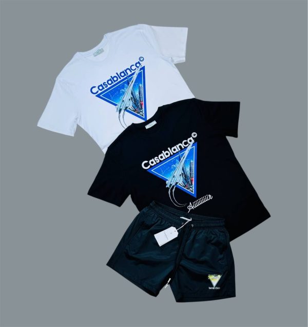 Casablanca AIIIIIR Printed T-Shirt & Shorts Sets For Men's in 2 Colors
