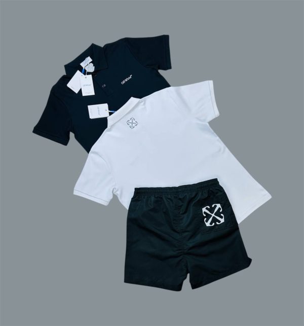 Off-White Logo Printed Polo Shirts & Shorts Sets For Men's in Different Colors
