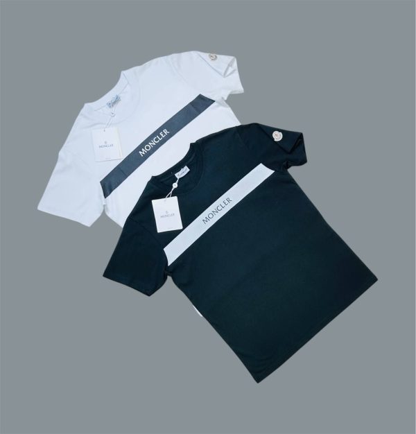 Moncler Round Neck Stripe T-Shirt For Men in 2 Colors