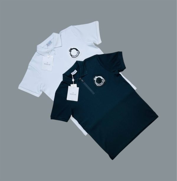 Moncler Men's Embroidered Dragon Piquet Polo Shirts in 2 Colors