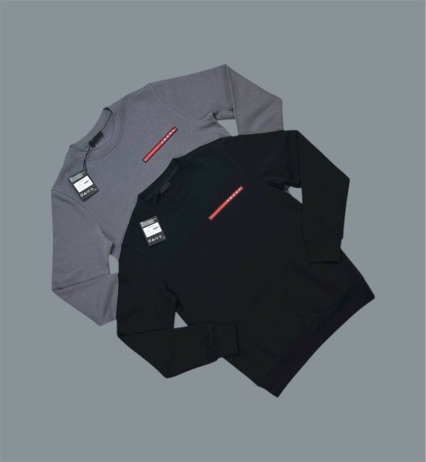 Prada Technical Fabric Logo Printed Jumpers For Men's in 2 Colors