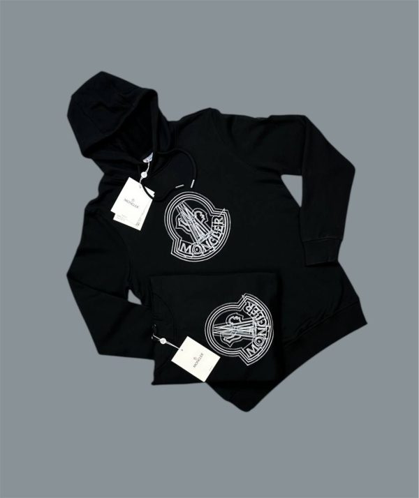 Moncler Logo-Print Hoodie in Black Color For Men's