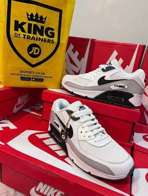 Nike Air Max 90 Essential Black Pure Platinum White Trainers For Men’s