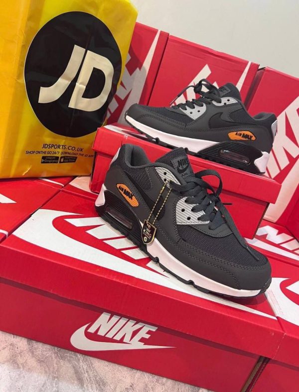 Nike Air Max 90 3D Swoosh Black Grey Orange Men's Trainers