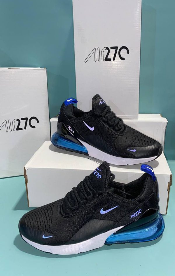 Nike Air Max 270s Black Metallic Silver Royal Pulse Photo Blue Men Sneakers