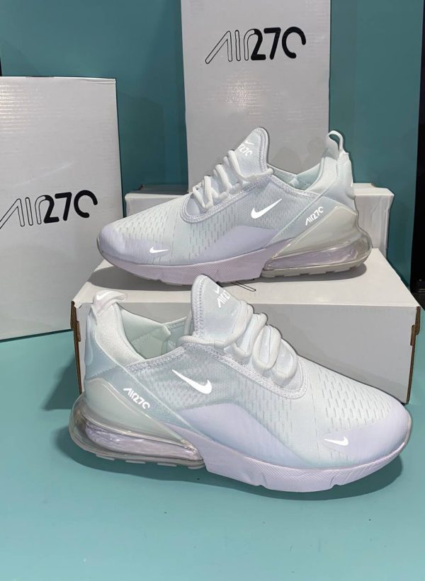 Nike Air Max 270s White Metallic Silver (GS) Men's Sneakers