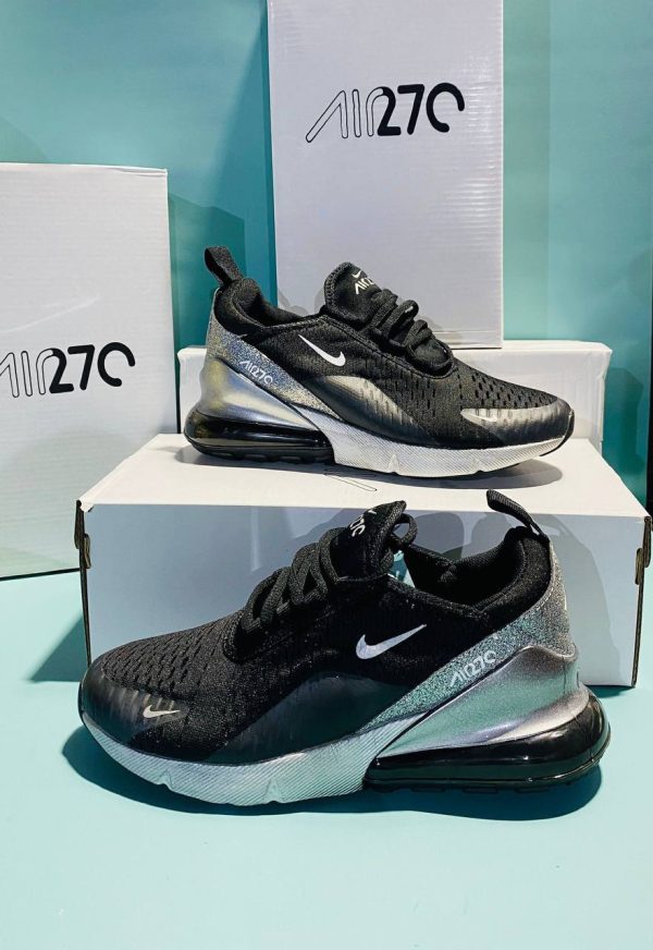 Nike Air Max 270 Black Phantom Fierce Pink Metallic Silver Women Sneakers