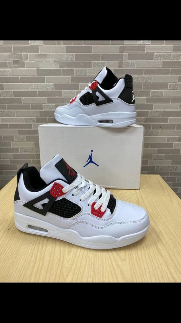 Nike Air Jordan 4 Men Retro Fire Red White Black Trainers