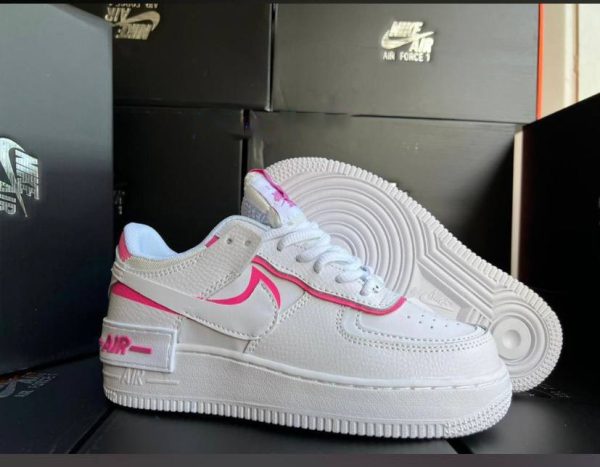 Nike Air Force Shadow 1 White & Pink Women's Rep Trainers Sale UK