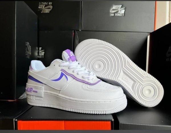 Nike Airforce-Shadow Women White & Purple Sneakers Rep Sale UK