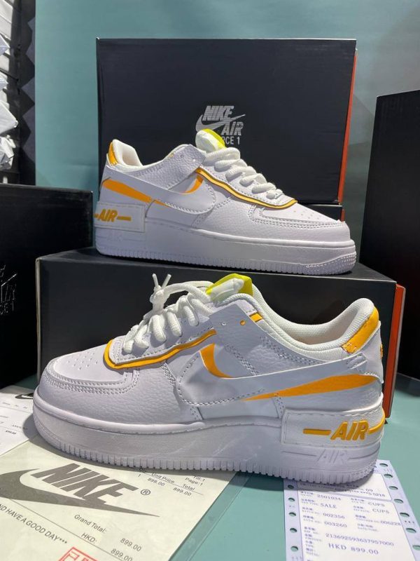 Nike Airforce-Shadow White & Orange Women Rep Trainers Sale UK