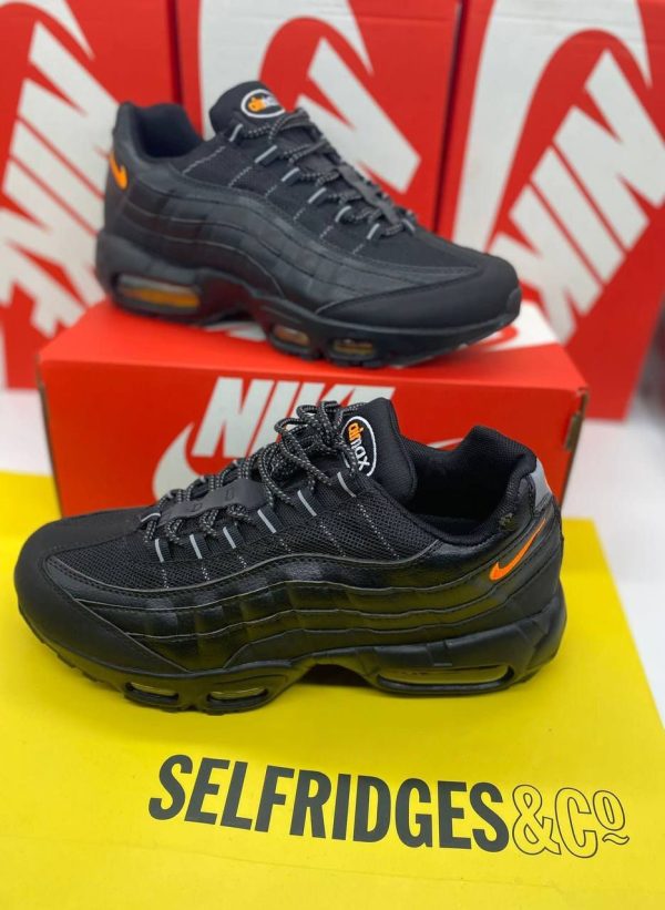 Nike Air Max 95 Black Total Orange Reflective Silver Men Sneakers