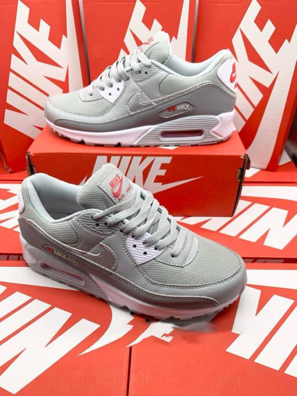 Nike Air Max 90 Grey Red White Men's Sneakers