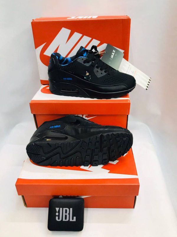 Nike Air Max 90 Black Dark Reflective Marina Blue Men Sneakers