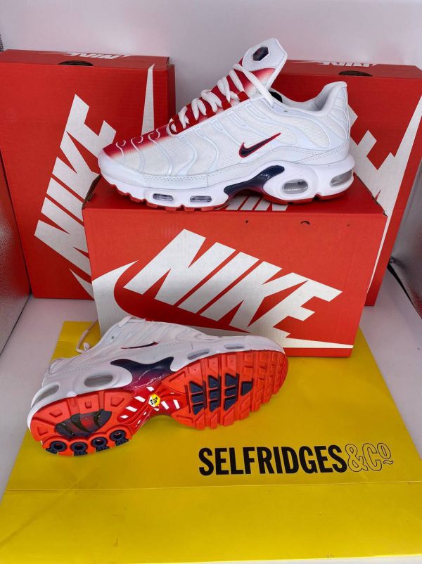 Nike Air Max Plus White University Red Trainers For Men's