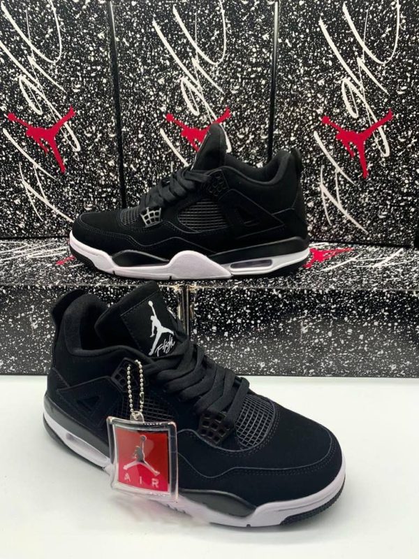 Nike Air Jordan 4 Black Cat Canvas Trainers UK