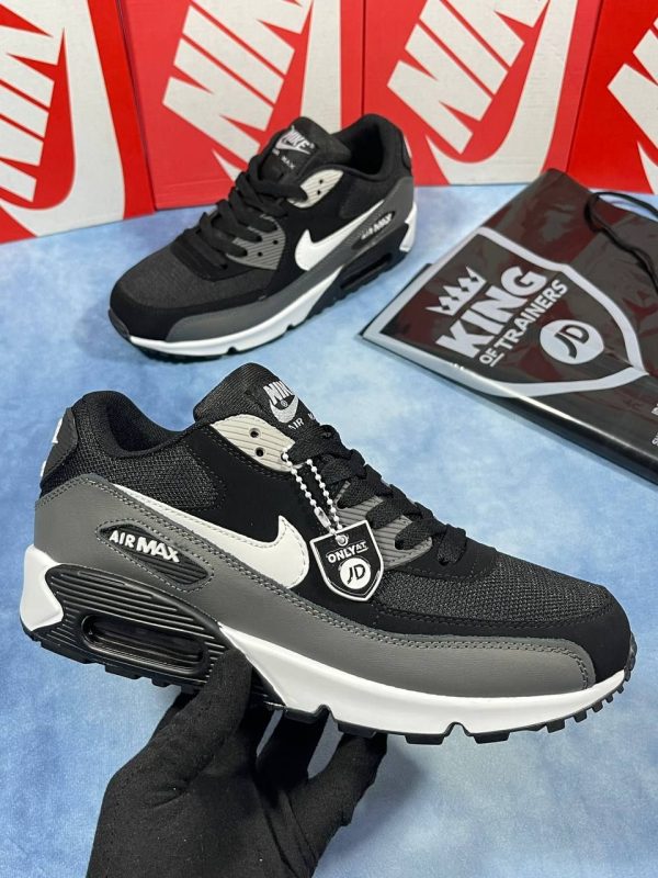 Nike Air Max 90 For Men's Essential Black & White-Cool Grey Trainers