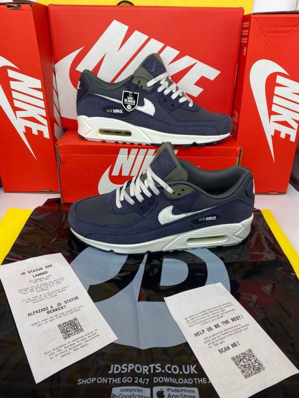 Nike Air Max 90 Trainers Obsidian Summit White Midnight Navy For Men's