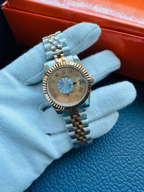 Rolex Datejust Women's Golden Dial Two Tone Watch
