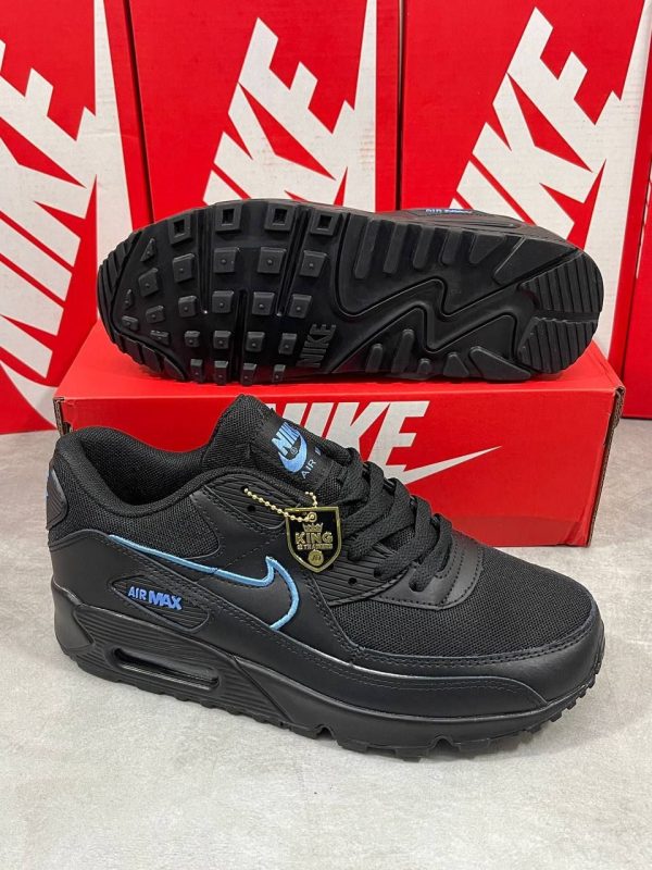 Nike Air Max 90 Trainers Black University Blue For Men's