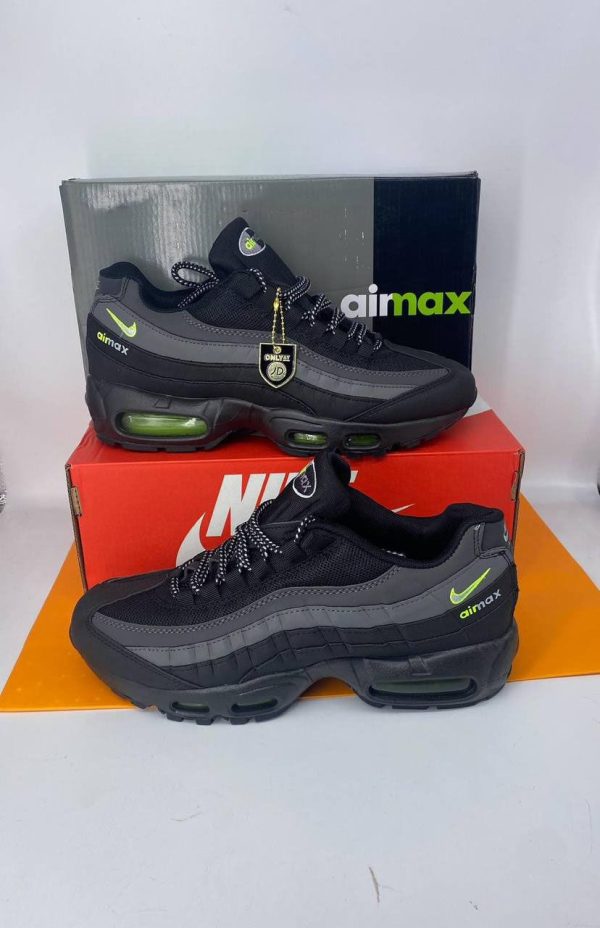 Nike Air Max 95 Retro Logo Black Grey Volt Trainers For Men's
