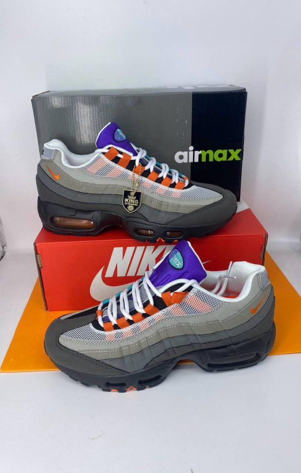 Nike Air Max 95 (GS) Black Volt Safety Orange Trainers For Men's