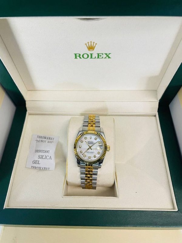 Rolex Datejust Two Tone White Dial Watch For Women's
