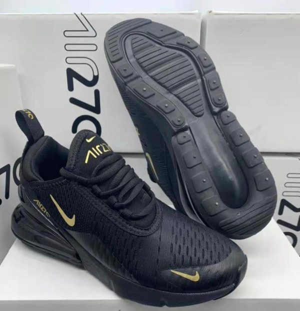 Nike Air Max 270 Black & Gold Trainers For Women's