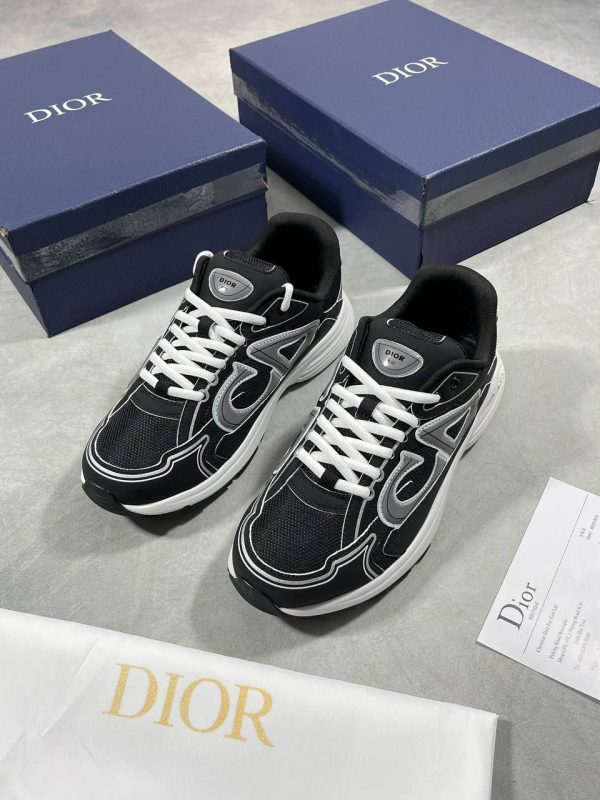 DIOR B30 Black Mesh & Technical Fabric Trainer For Men's