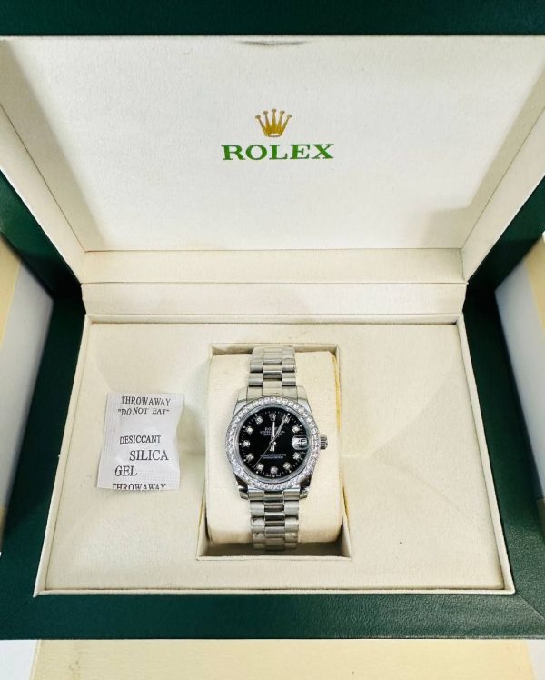 Rolex Datejust Watch with Black Dial For Women's