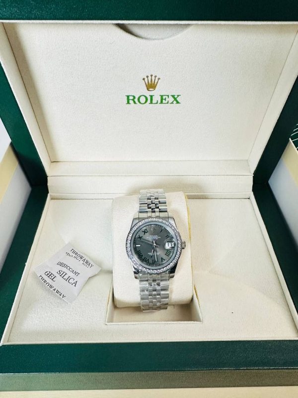 Rolex Datejust Wimbledon Diamond Bezel Grey Dial Women's Watch