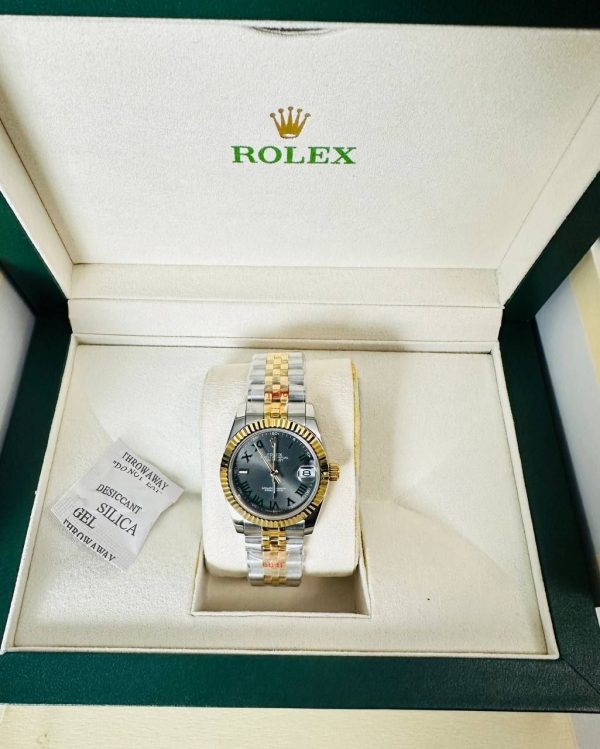 Rolex Datejust Two Tone Grey Diamond Dial Women's Watch