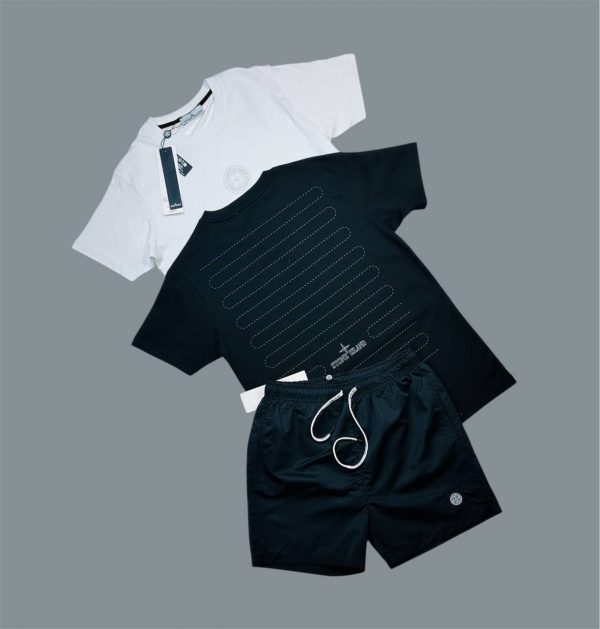 Stone Island Compass-logo T-Shirt & Shorts Sets For Men's in Different Colors