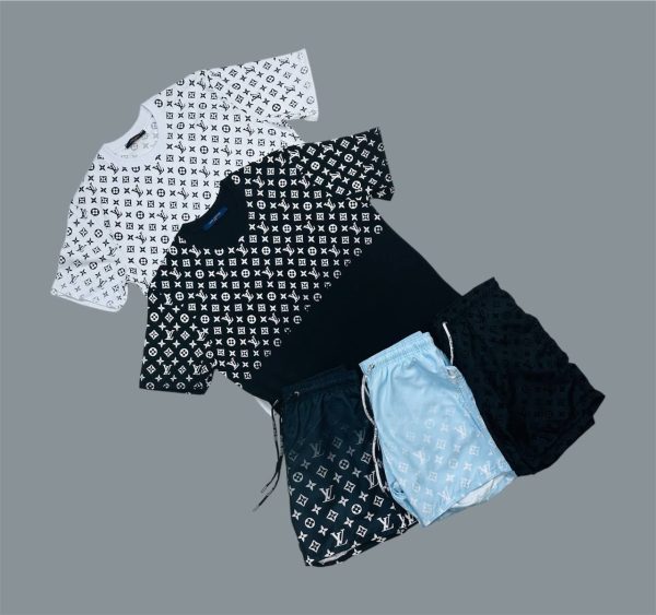 Louis Vuitton LV Designer Logo Printed T-Shirts & Shorts Set For Men's in Different Colors