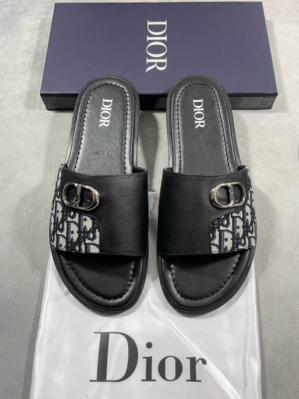 Dior Comfortable Sliders For Men's in Black Color