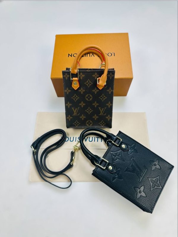 Louis Vuitton Monogram Empreinte Leather Petit Sac Plat Noir Women's Bags in 2 Colors